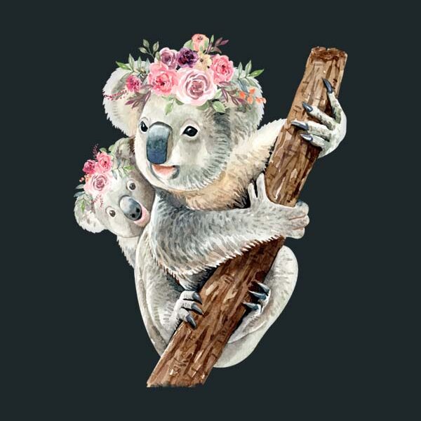 Unisex Hoodie-Koala with Flowers